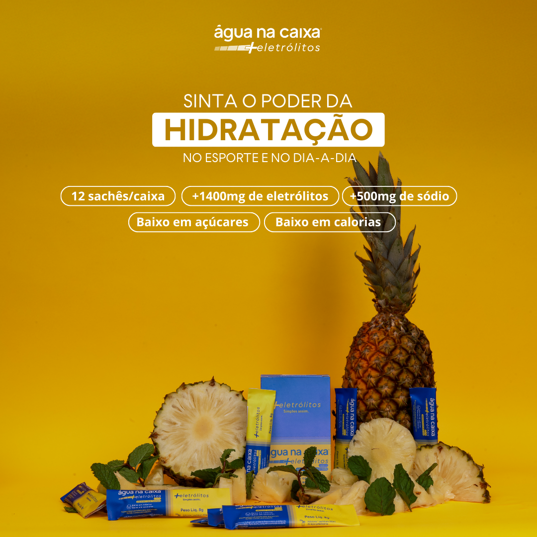 Água na Caixa +Eletrólitos® - Repositor de Eletrólitos em pó