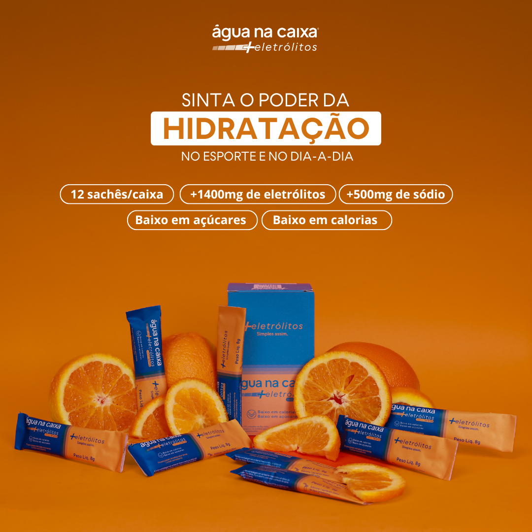 Água na Caixa +Eletrólitos® - Repositor de Eletrólitos em pó