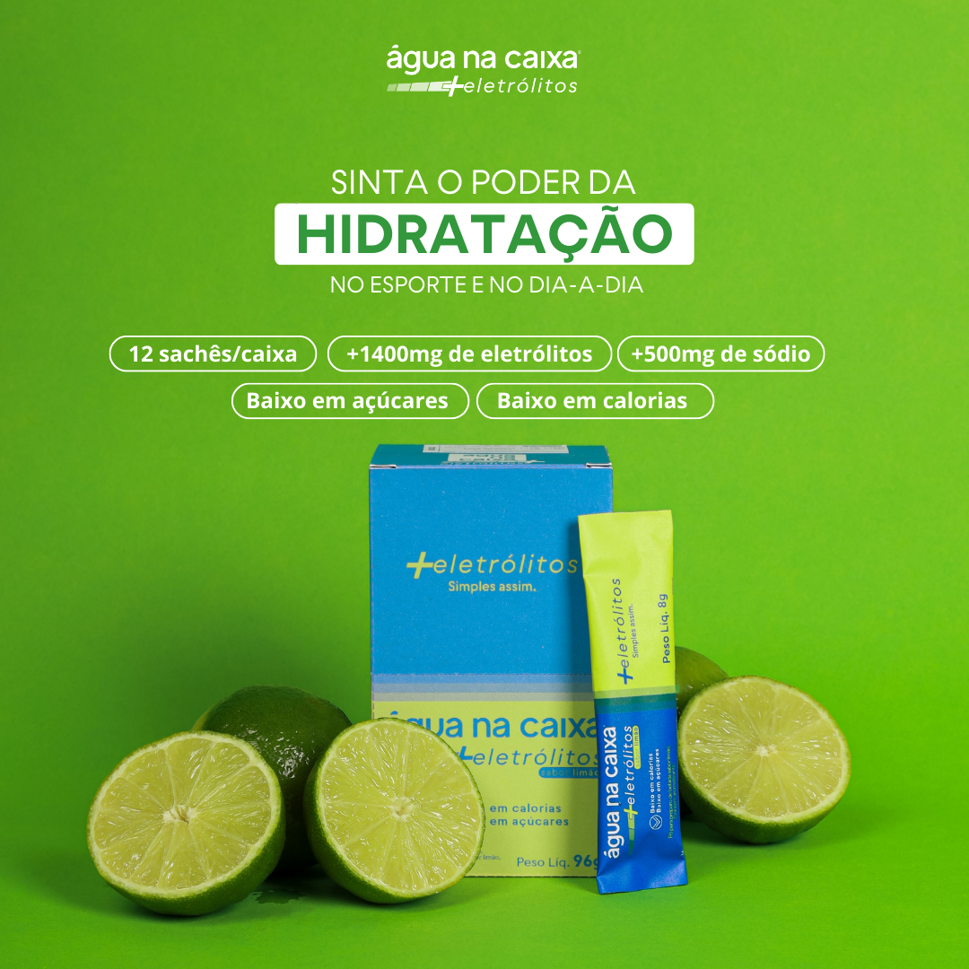 Água na Caixa +Eletrólitos® - Repositor de Eletrólitos em pó