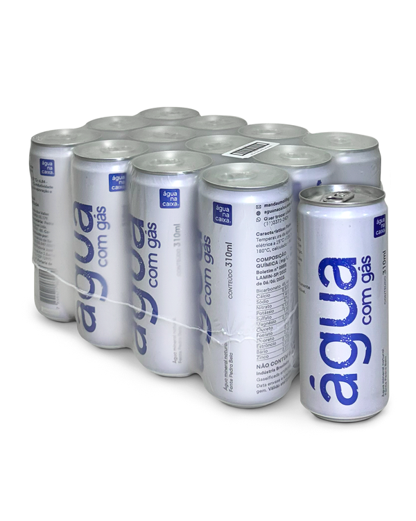 Água na Caixa® com gás na lata - Água mineral - pacote c/ 12 unidades
