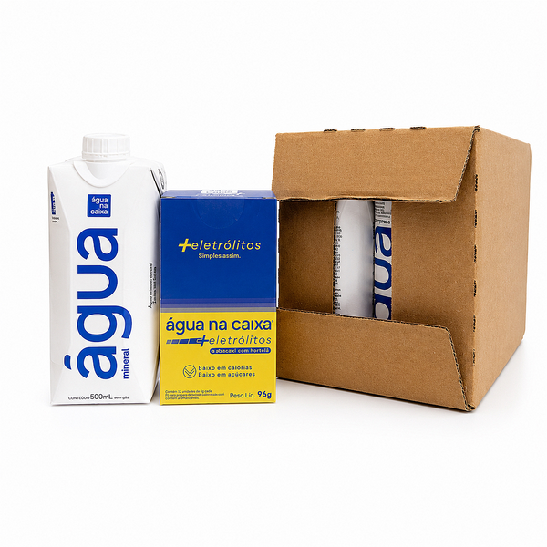 Kit Display de Eletrólitos de Abacaxi com Hortelã + Pack Agua Prisma 500ml