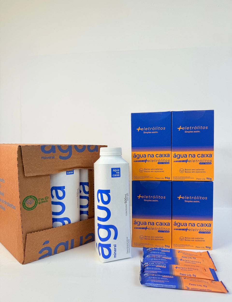 Kit 4 Display de Eletrólitos de Laranja + Pack Agua 500ml