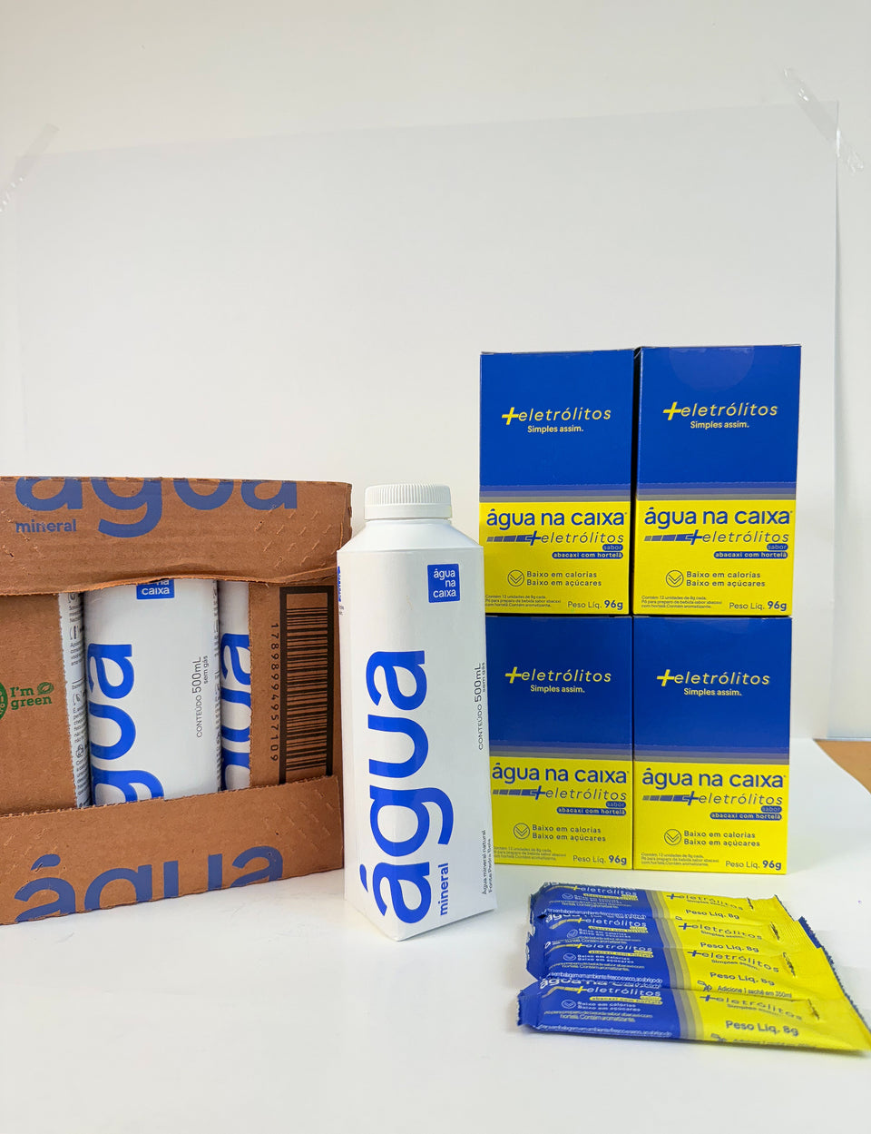 Kit 4 Display de Eletrólitos de Abacaxi com Hortelã + Pack Agua 500ml