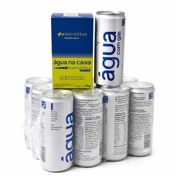 Kit Display de Eletrólitos de Limão + Pack Agua com gás 310ml